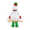Green Boots Snowman Cartoon Mascot Costume