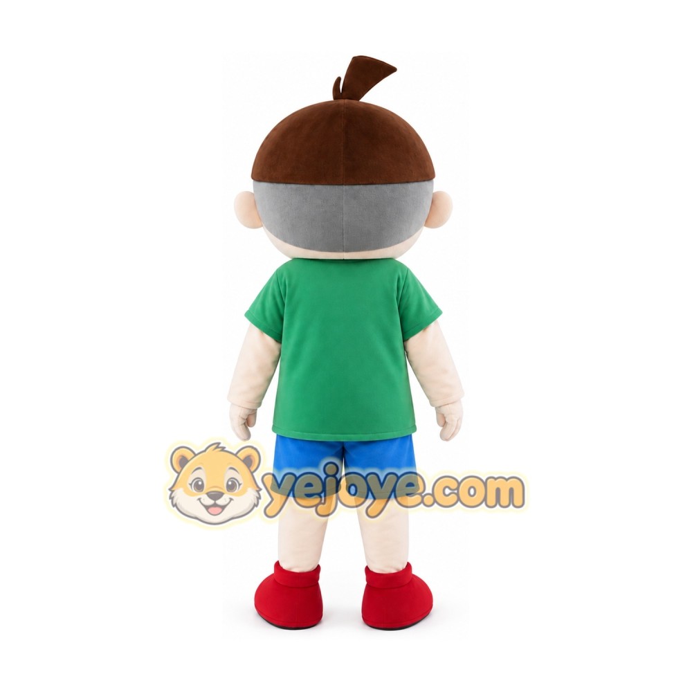Green Boy Mascot Costume Fancy Costume Green Boy Mascot Costume Fancy Costume
