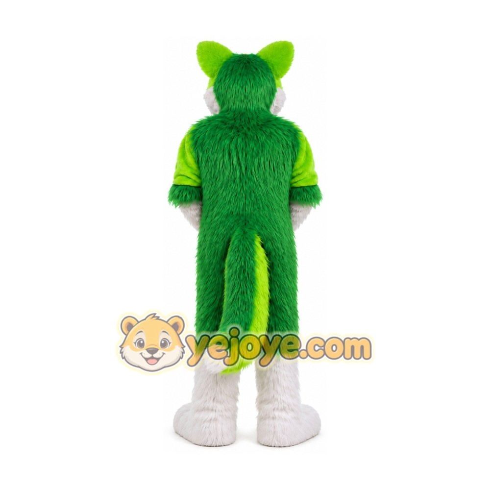 Green Wolf Husky Dog Mascot Costume Green Wolf Husky Dog Mascot Costume