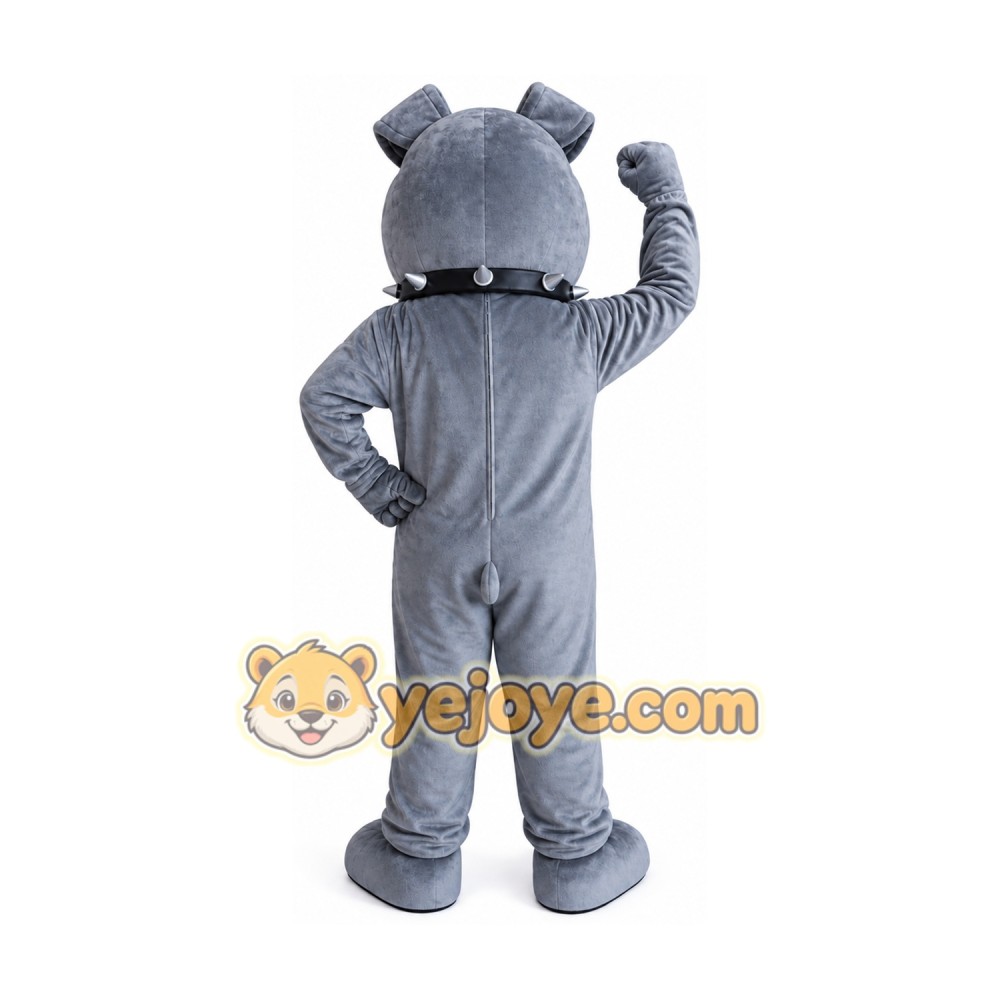 Grey Bulldog Dog Mascot Costume Grey Bulldog Dog Mascot Costume