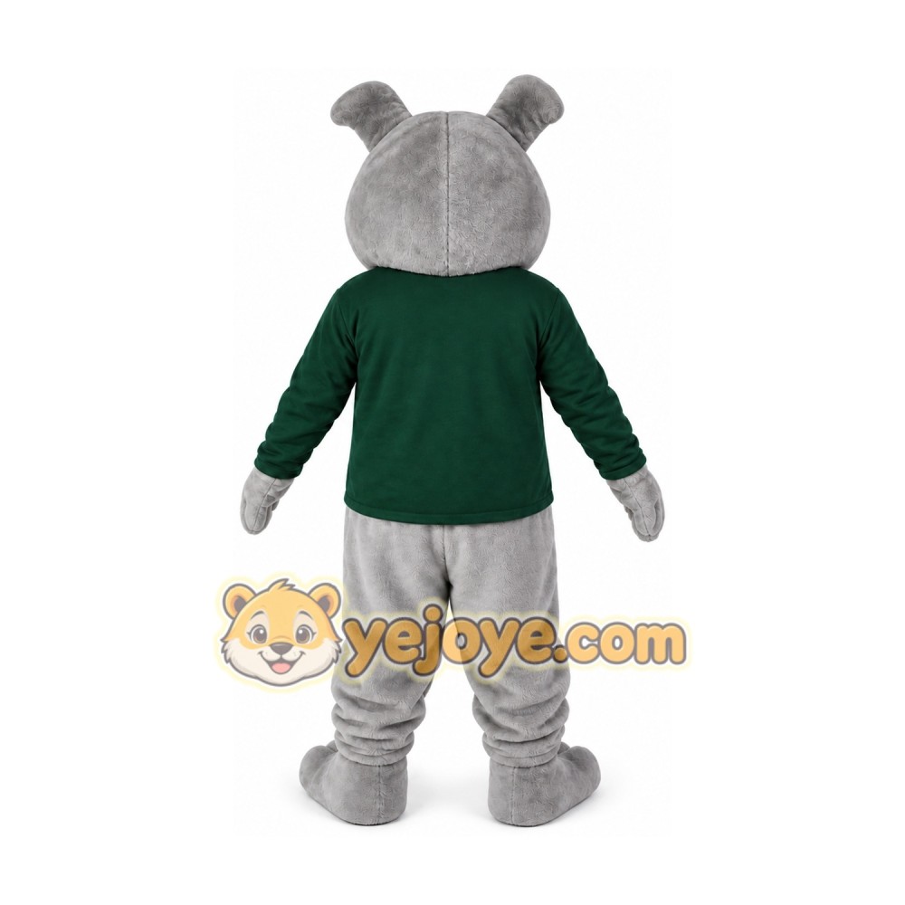 Grey Bulldog Mascot Costume