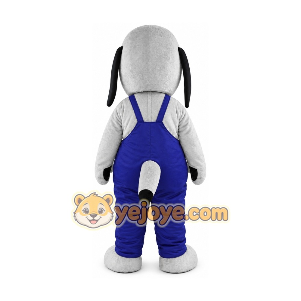 Grey Dog Mascot Costumes Blue Pants