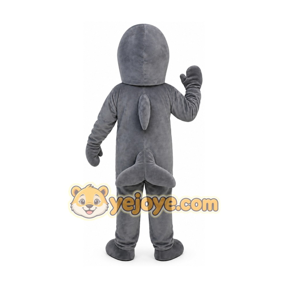 Grey Dolphin Mascot Costume Grey Dolphin Mascot Costume