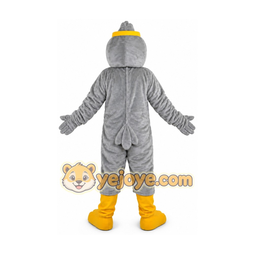 Grey Eagle Cartoon Mascot Costume Grey Eagle Cartoon Mascot Costume