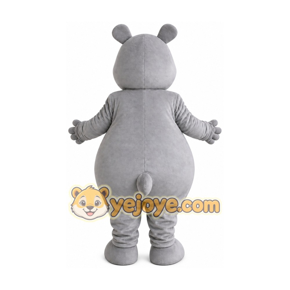 Grey Hippo Cartoon Outfit Carnival Mascot Costume Grey Hippo Cartoon Outfit Carnival Mascot Costume