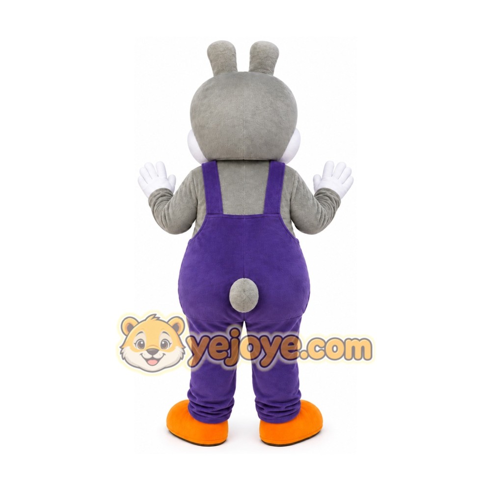 Grey Rabbit Bunny Fancy Cartoon Mascot Costume Grey Rabbit Bunny Fancy Cartoon Mascot Costume