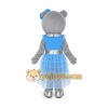 Grey Teddy Bear Mascot Costume with Blue Dress Grey Teddy Bear Mascot Costume with Blue Dress