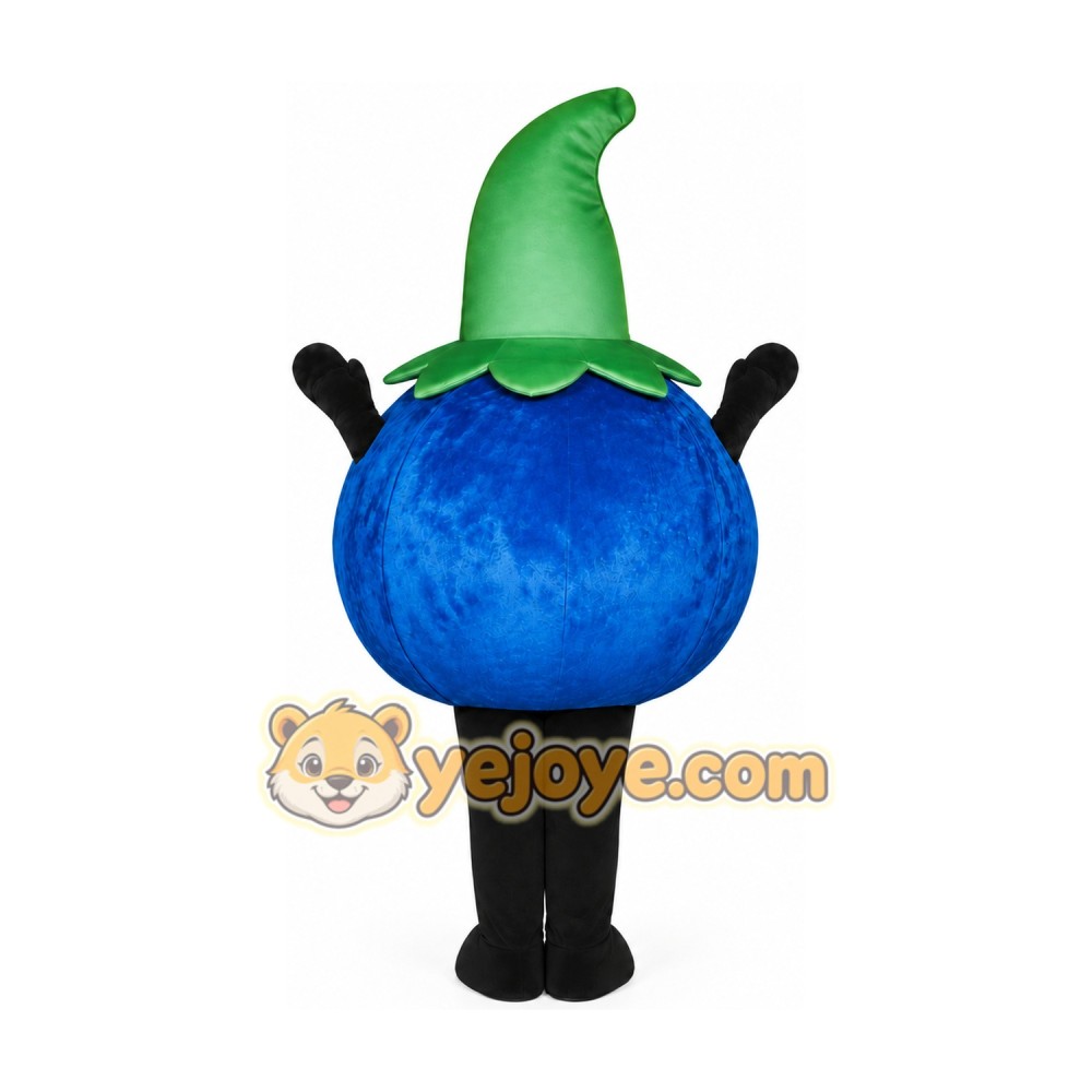 Happy Blue Berry Fruit Mascot Costume Happy Blue Berry Fruit Mascot Costume