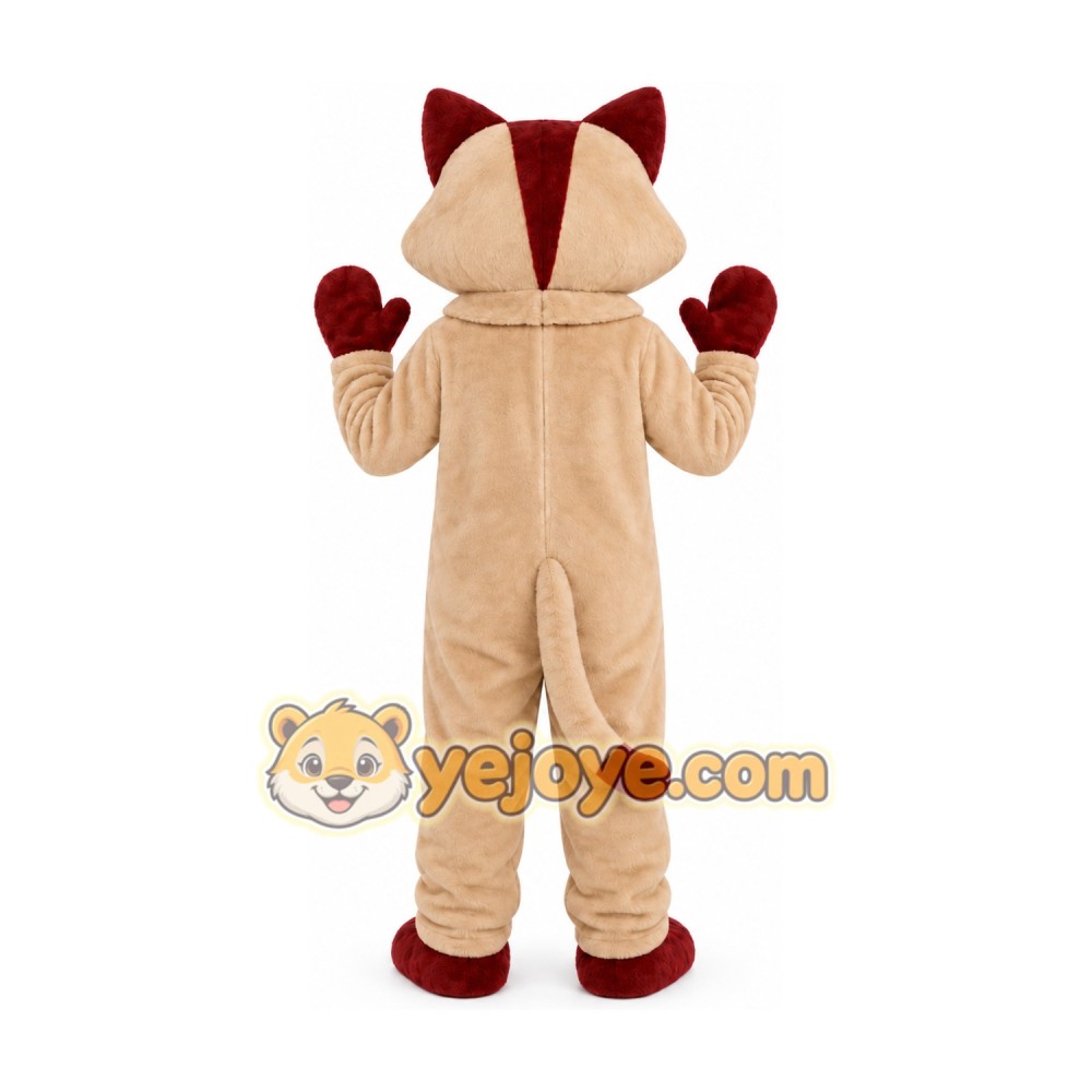 Helmet Brown White Cat Mascot Costume Helmet Brown White Cat Mascot Costume
