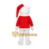 High Quality Bear With Santa Hat Mascot Costume High Quality Bear With Santa Hat Mascot Costume