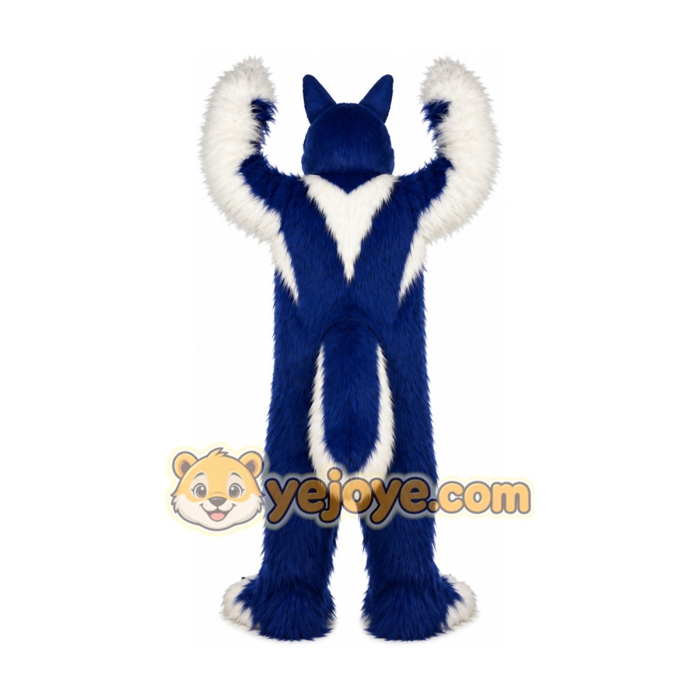 Long Hair Blue Wolf Mascot Costume for Adult Long Hair Blue Wolf Mascot Costume for Adult