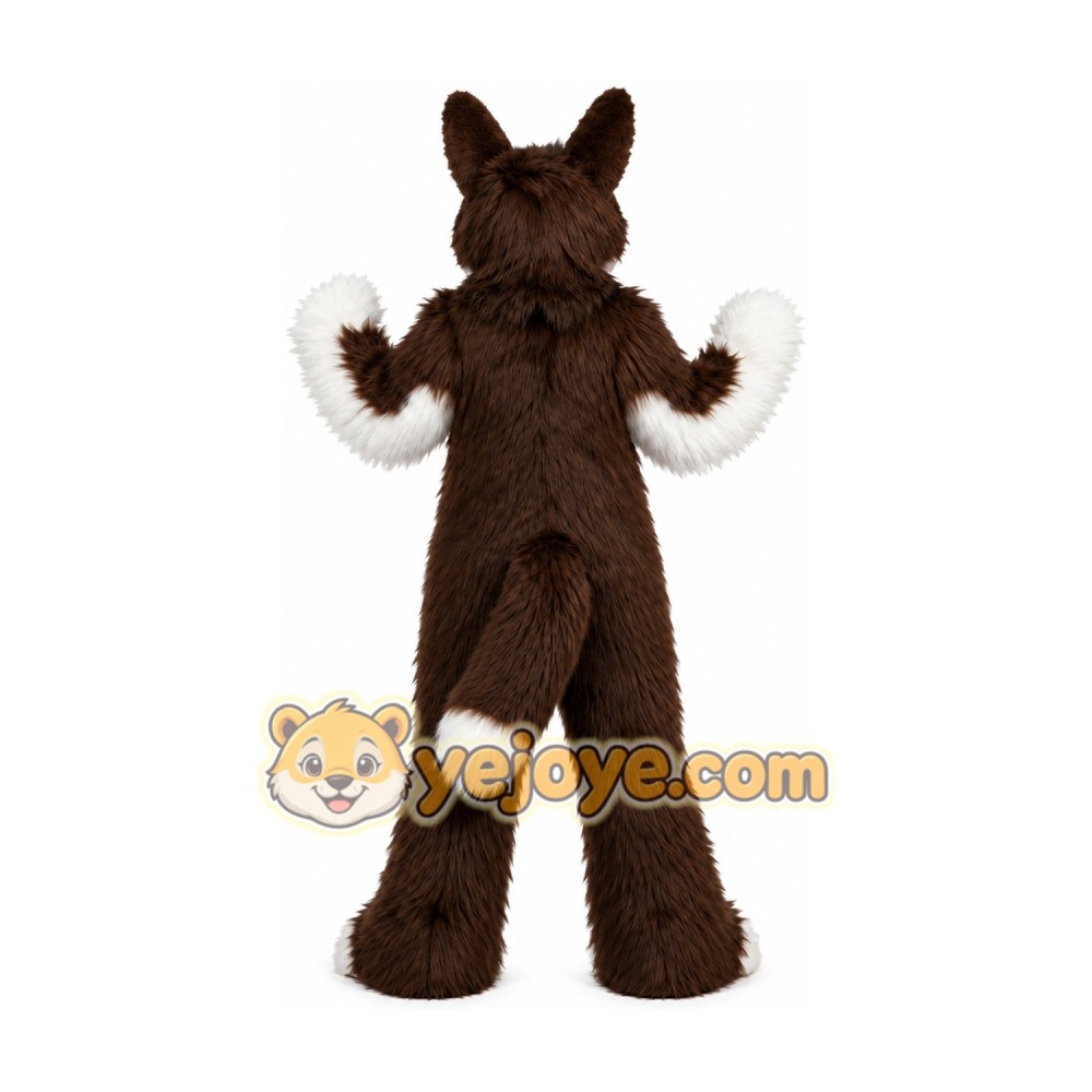 Long Hair Brown Wolf Mascot Costume for Adult Long Hair Brown Wolf Mascot Costume for Adult