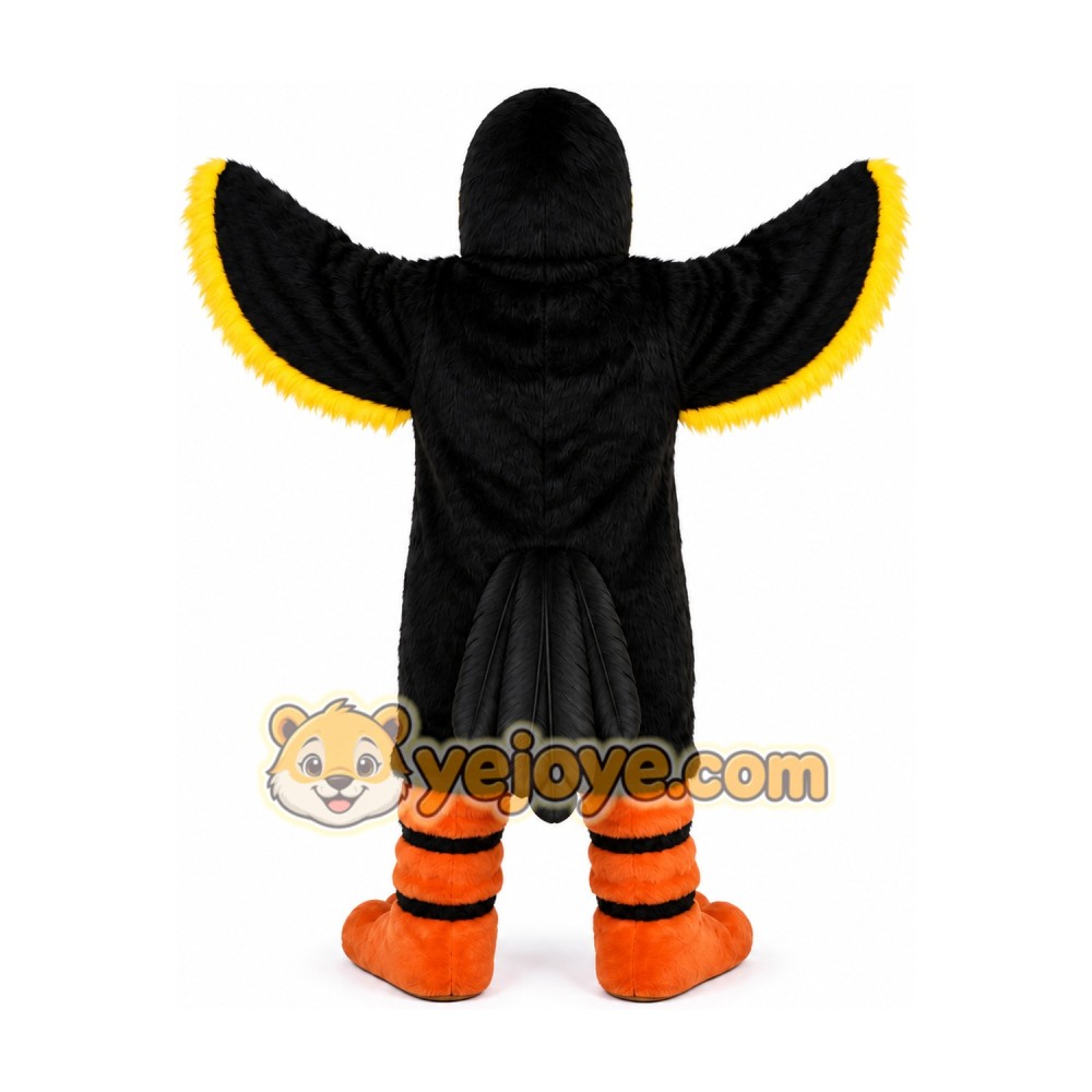 Long Hair Plush Yellow & Black Toucan Mascot Costume Long Hair Plush Yellow & Black Toucan Mascot Costume