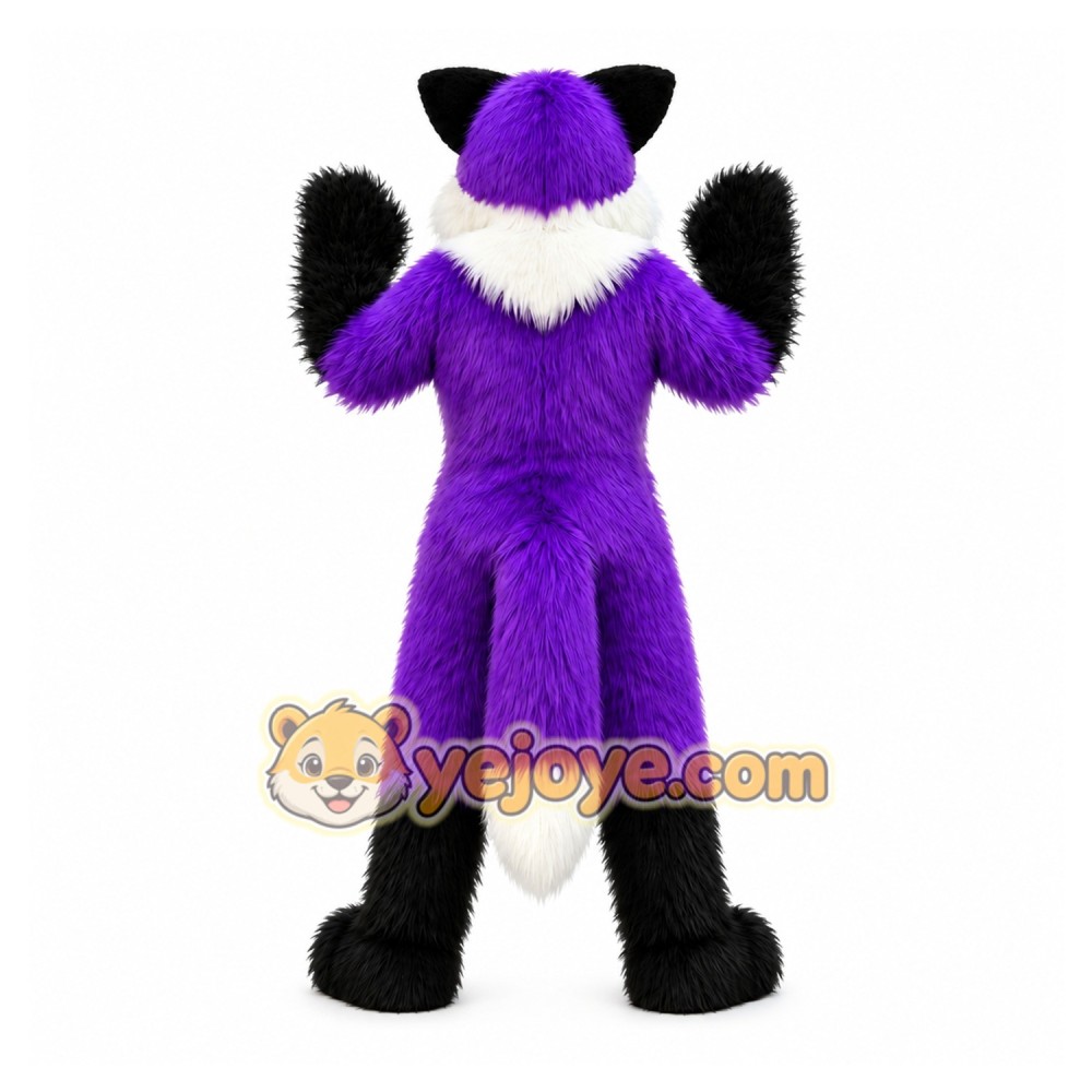Long Hair Purple Wolf Mascot Costume for Adult Long Hair Purple Wolf Mascot Costume for Adult