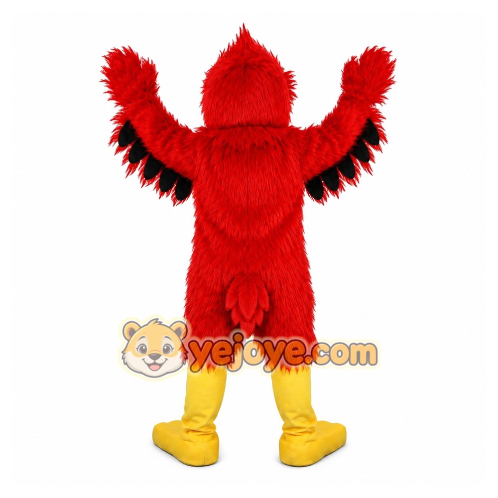Long Hairy Red Eagle Mascot Costume for Adult