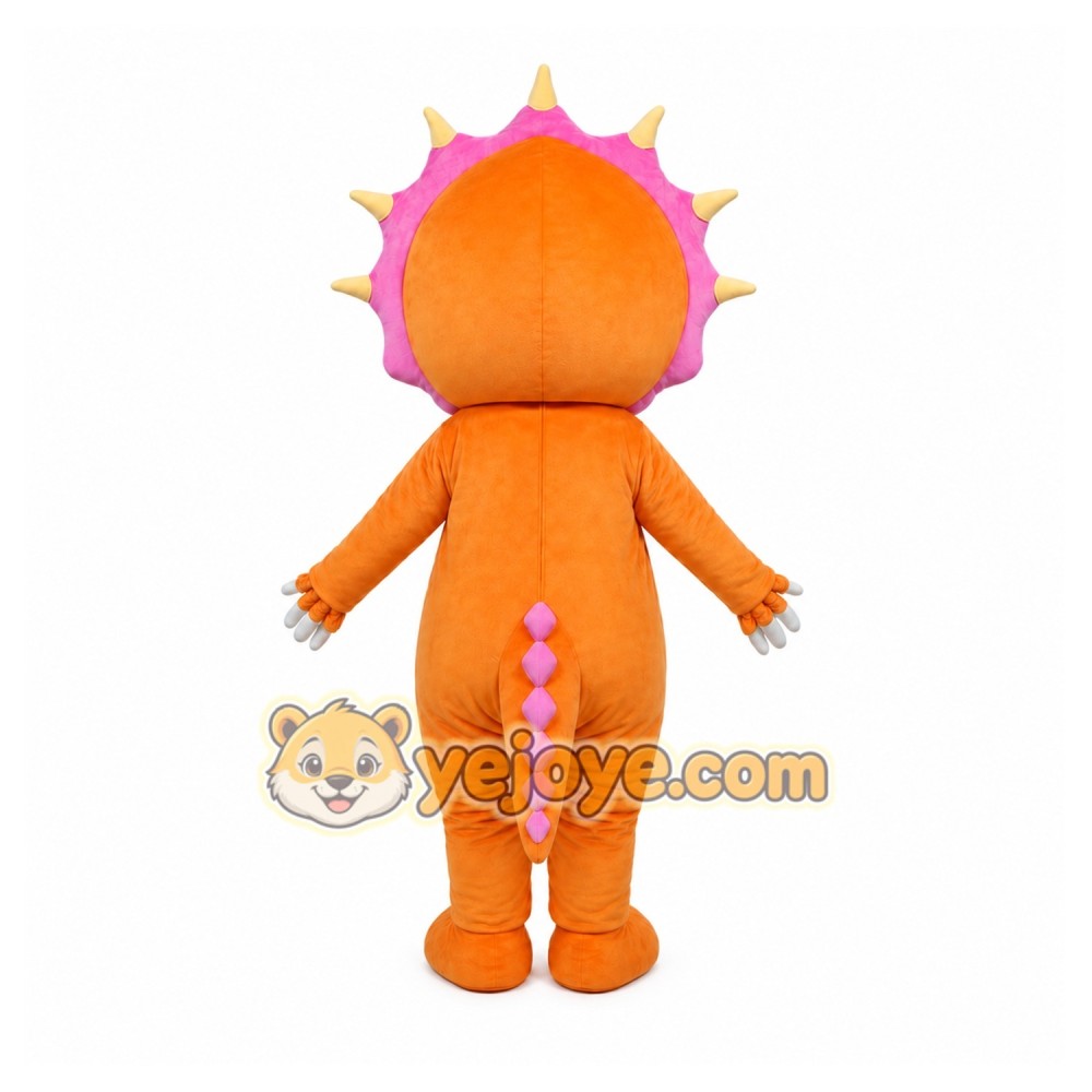 Orange Dinosaur Girl Mascot Costume