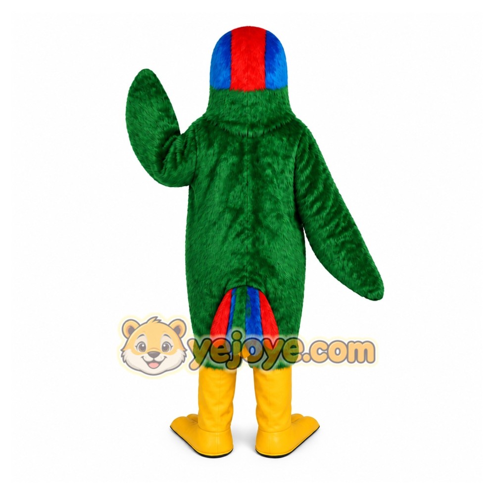 Parrot Bird Mascot Costume Adult Long Plush Green Parrot