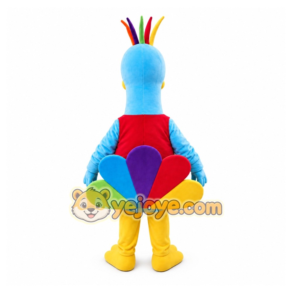 Peacock Mascot Costume Cartoon Bird