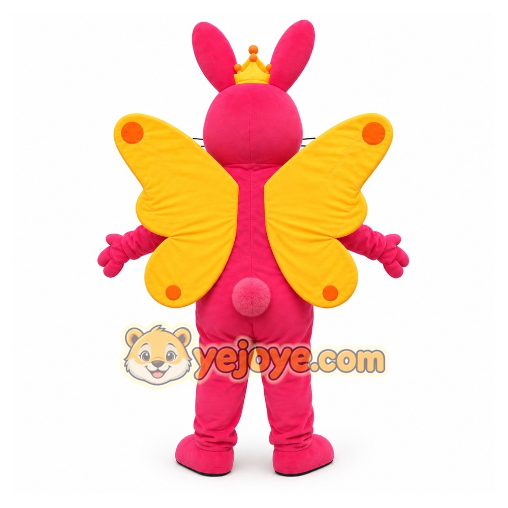 Pink Angel Rabbit Mascot Costume Pink Angel Rabbit Mascot Costume