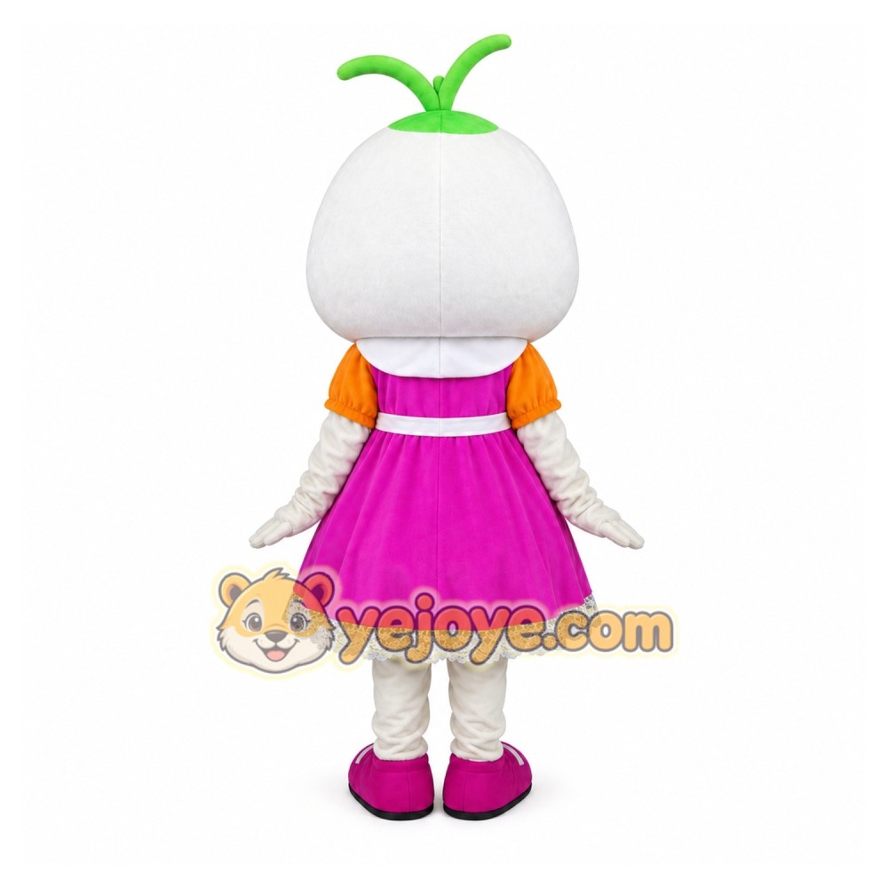 Pink Dress Girl Bean Sprout Mascot Costume