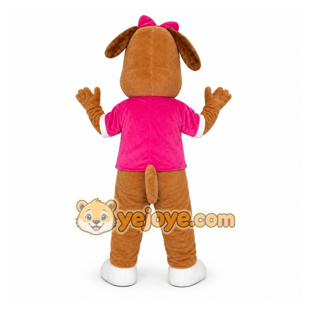 Pink Female Dog Mascot Costume Pink Female Dog Mascot Costume