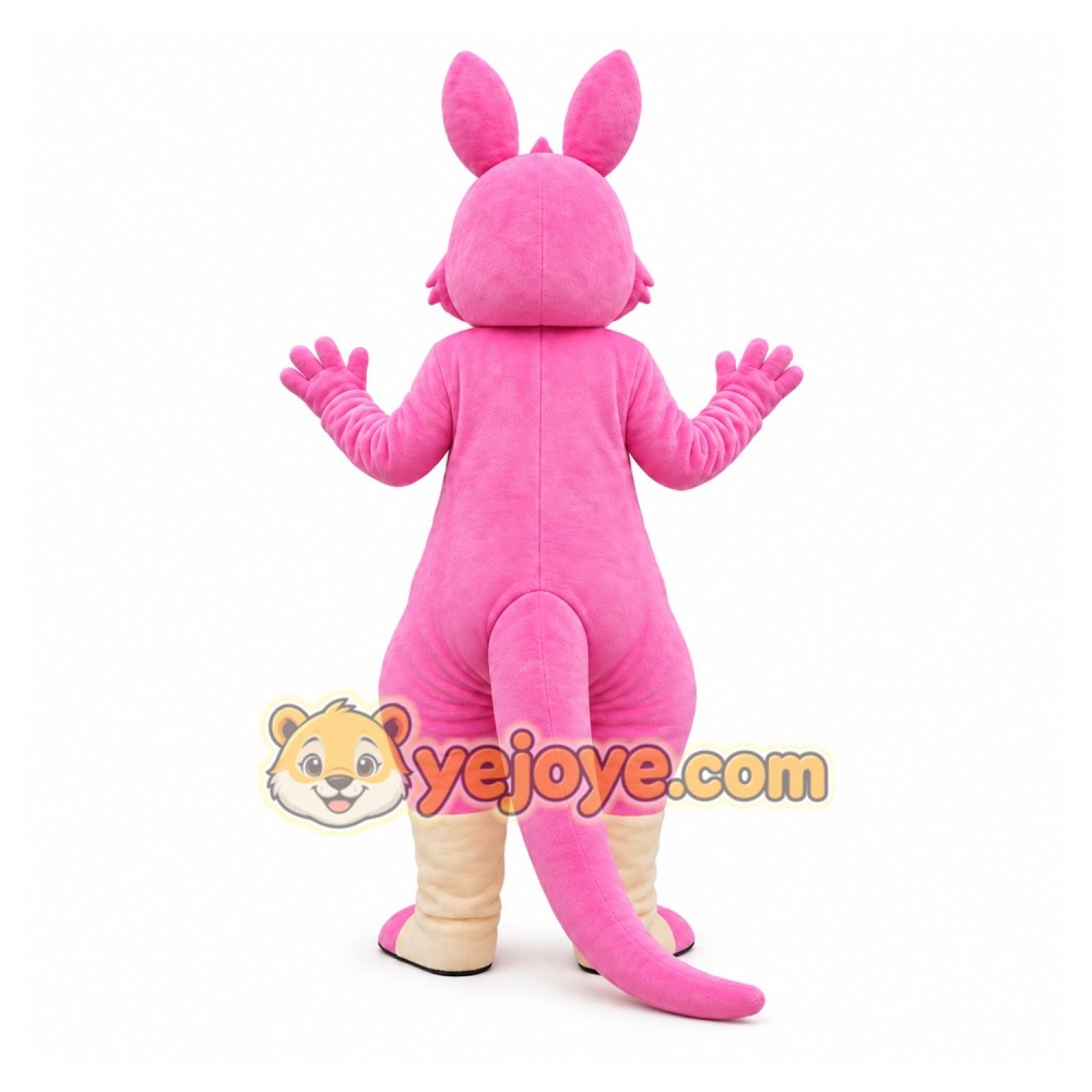 Pink Kangaroo Suit Party Cartoon Mascot Costume Pink Kangaroo Suit Party Cartoon Mascot Costume