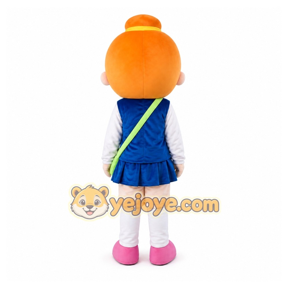 Orange-Haired Cartoon Girl Mascot Costume