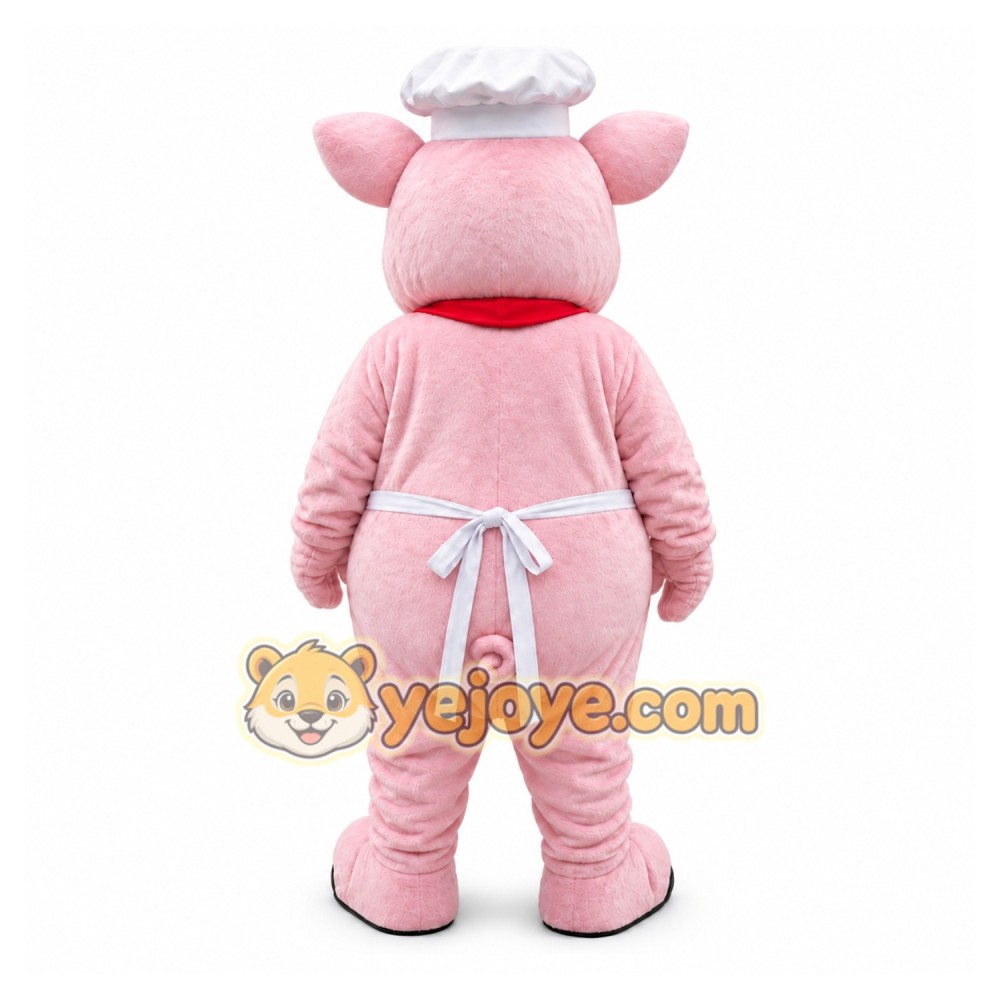 Pink Pig Chef Mascot Costume Pink Pig Chef Mascot Costume