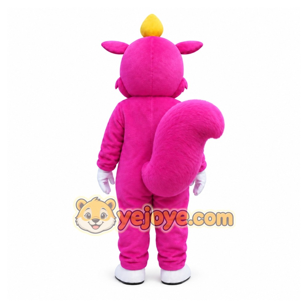 Pink Rose Squirrel Mascot Costume