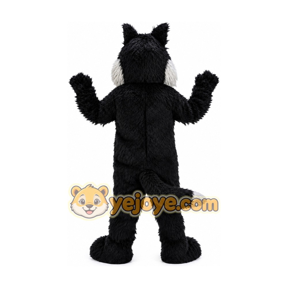 Plush Forest Animal Black Wolf Mascot Costume