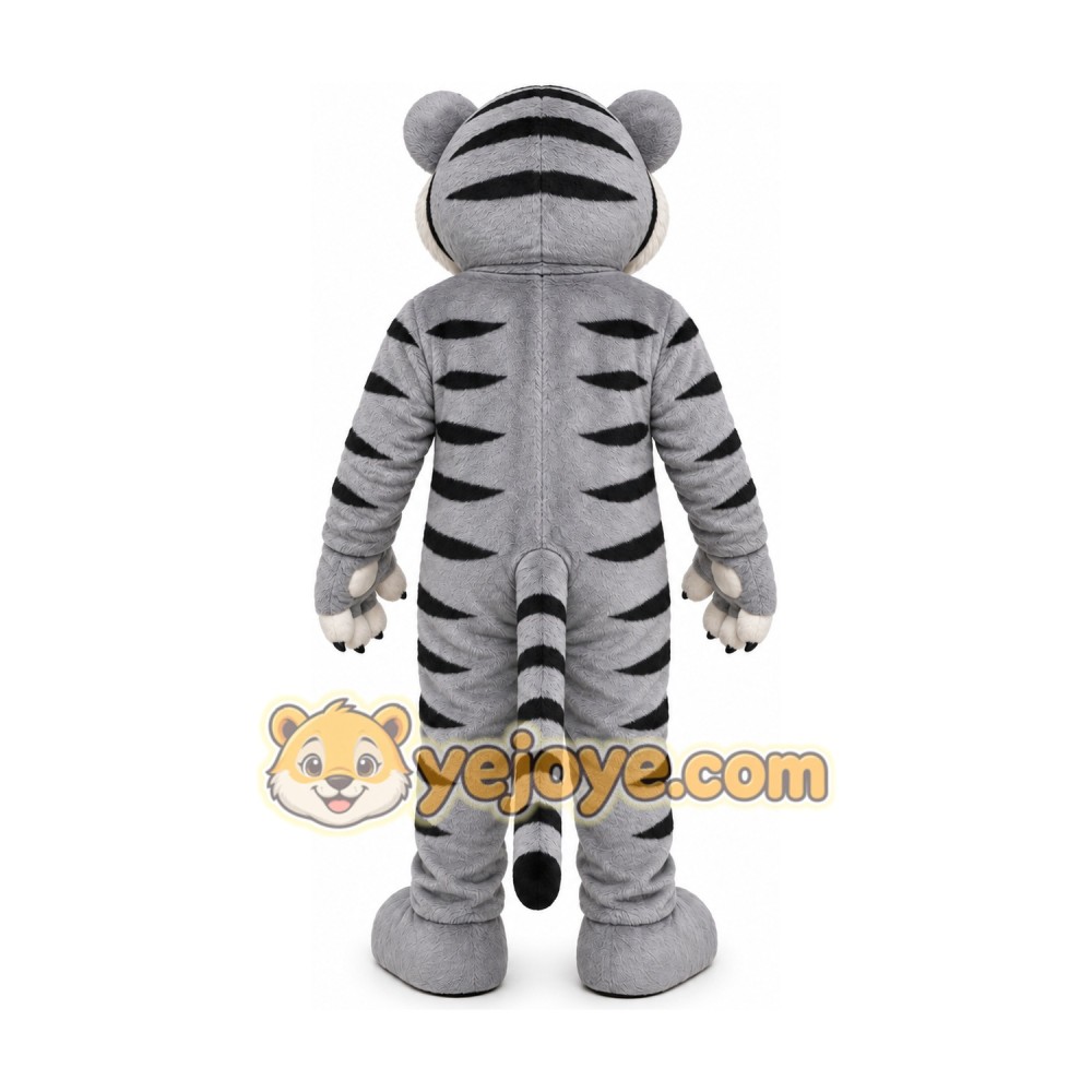 Gray Tiger Mascot Costume Gray Tiger Mascot Costume