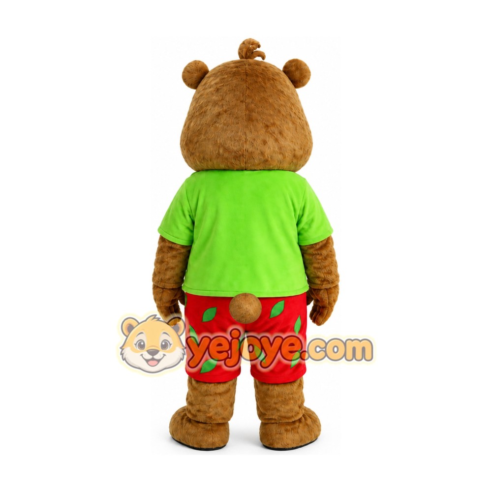 Professional Green Coat Bear Mascot Costume Professional Green Coat Bear Mascot Costume