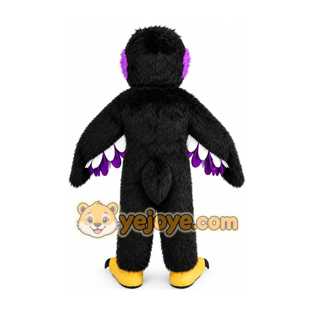Black Bird with Purple Markings Mascot Costume