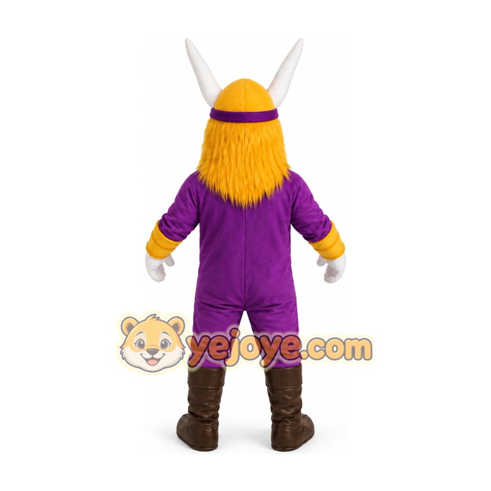 Viking in Purple Shirt Mascot Costume Viking in Purple Shirt Mascot Costume