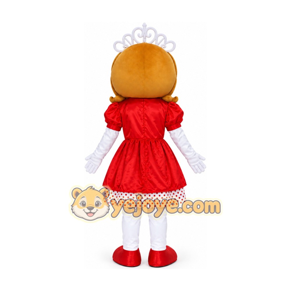 Red Dress Princess Mascot Costume
