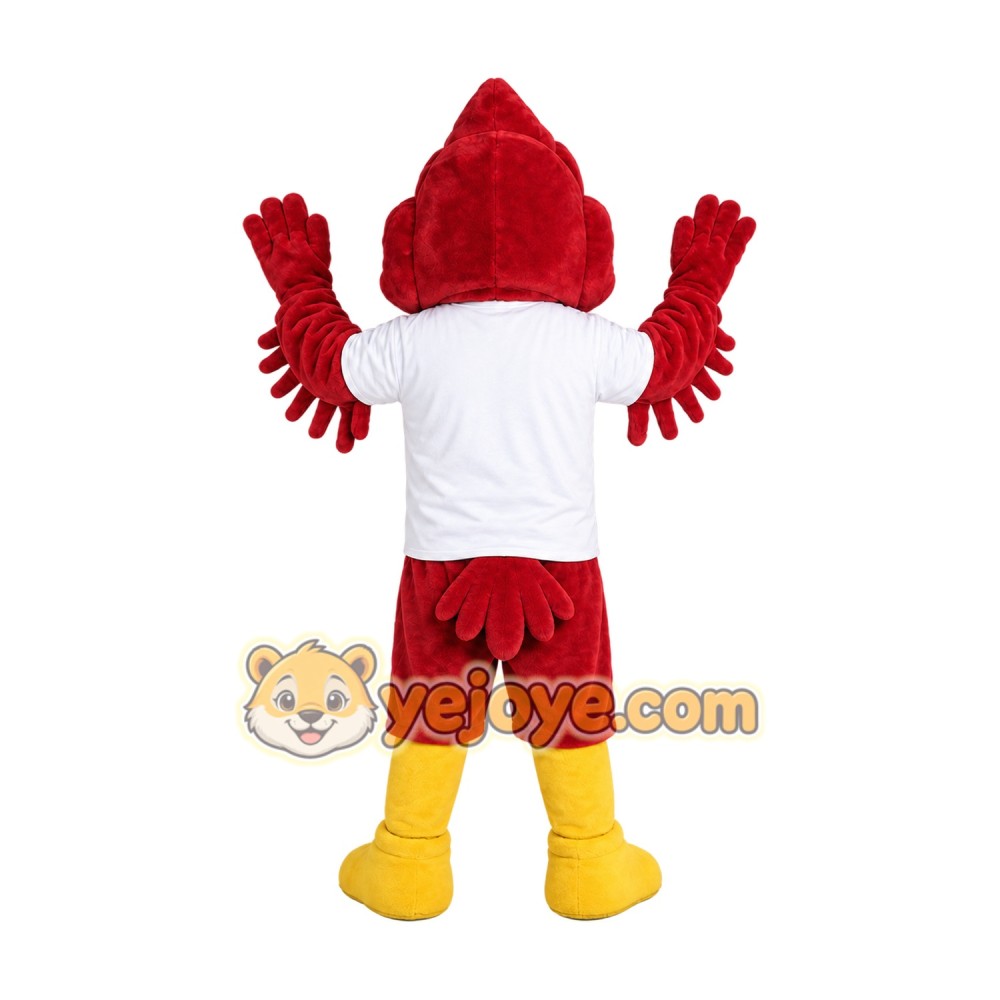 Red Crested Bird Mascot Costume