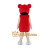Cartoon Child in Red Animal Hood Mascot Costume Cartoon Child in Red Animal Hood Mascot Costume
