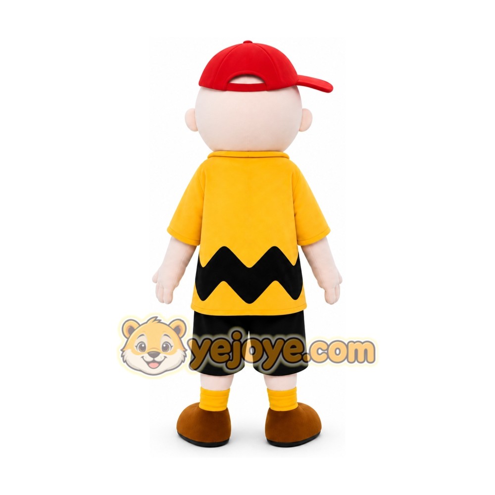 Cartoon Boy in Yellow Shirt Mascot Costume Cartoon Boy in Yellow Shirt Mascot Costume