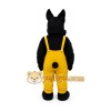 Black Dog in Yellow Overalls Mascot Costume Black Dog in Yellow Overalls Mascot Costume