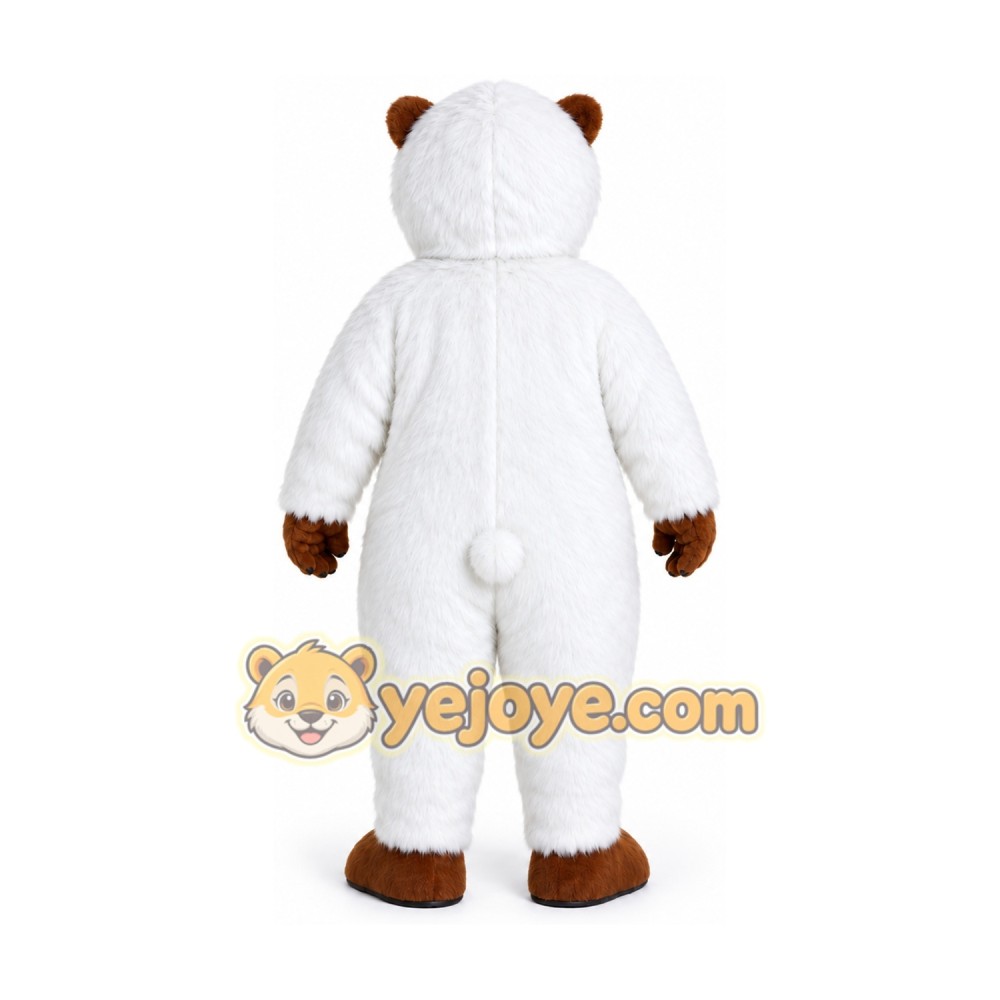 Bear in White Outfit Mascot Costume