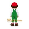 Cartoon Boy in Green Overalls Mascot Costume Cartoon Boy in Green Overalls Mascot Costume