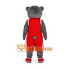Gray Bear in Red Sports Outfit Mascot Costume Gray Bear in Red Sports Outfit Mascot Costume