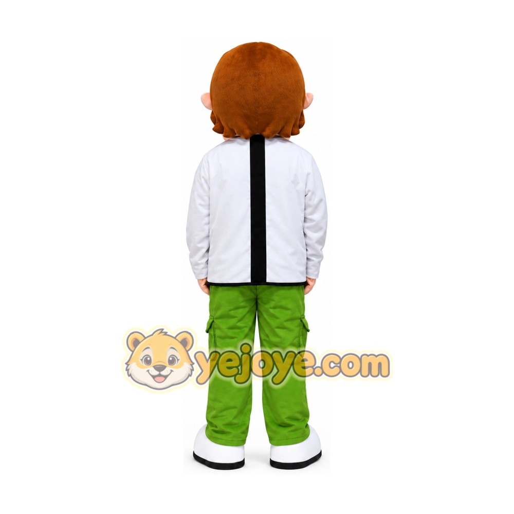Cartoon Boy in White Jacket Mascot Costume Cartoon Boy in White Jacket Mascot Costume