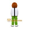 Cartoon Boy in White Jacket Mascot Costume Cartoon Boy in White Jacket Mascot Costume