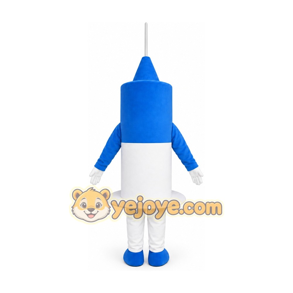 Blue Syringe Mascot Costume Blue Syringe Mascot Costume