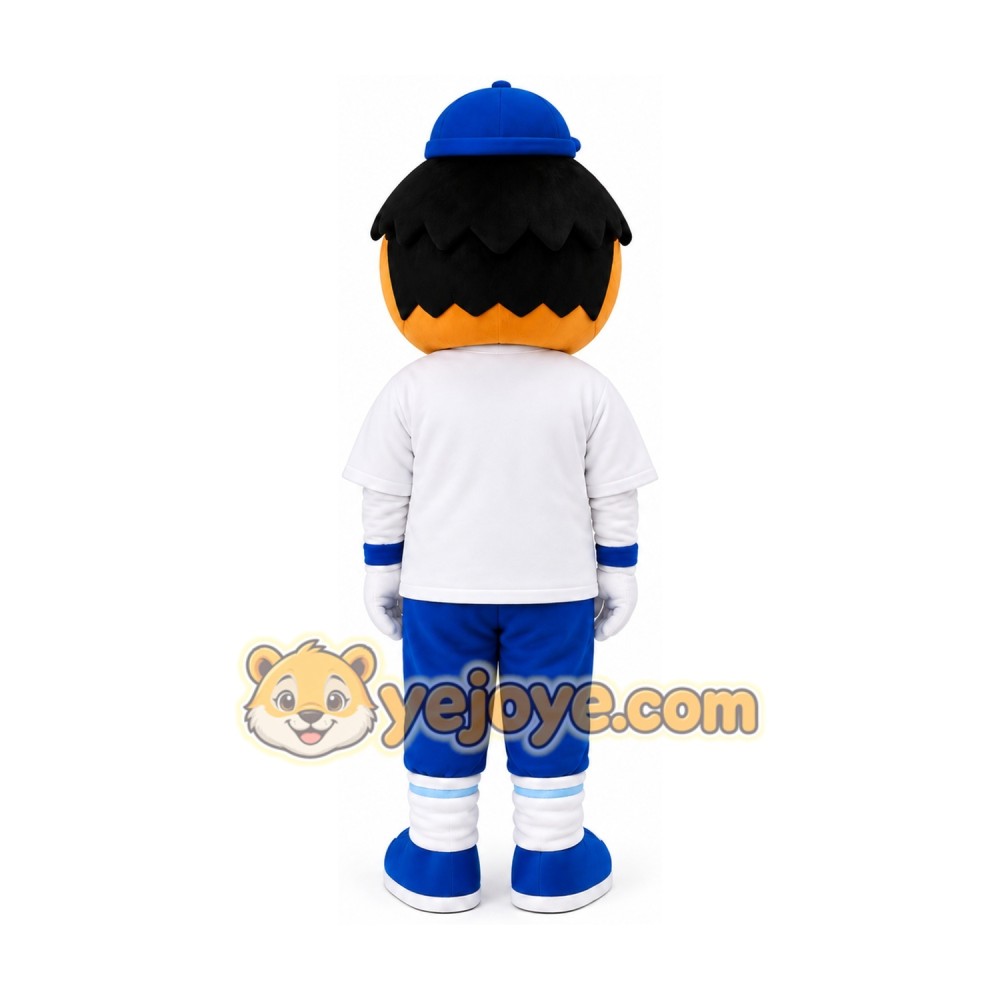 Cartoon Boy in White Shirt Mascot Costume