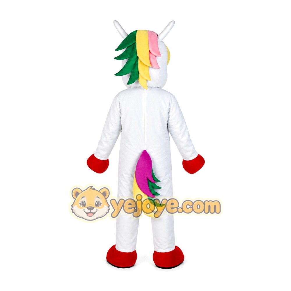 Uncorn Flying Horse Mascot Costume Rainbow Pony Uncorn Flying Horse Mascot Costume Rainbow Pony