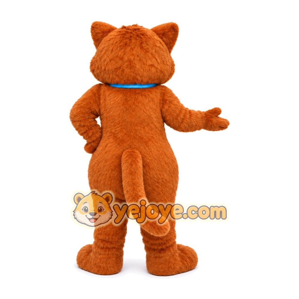 White Brown Cat Mascot Costume