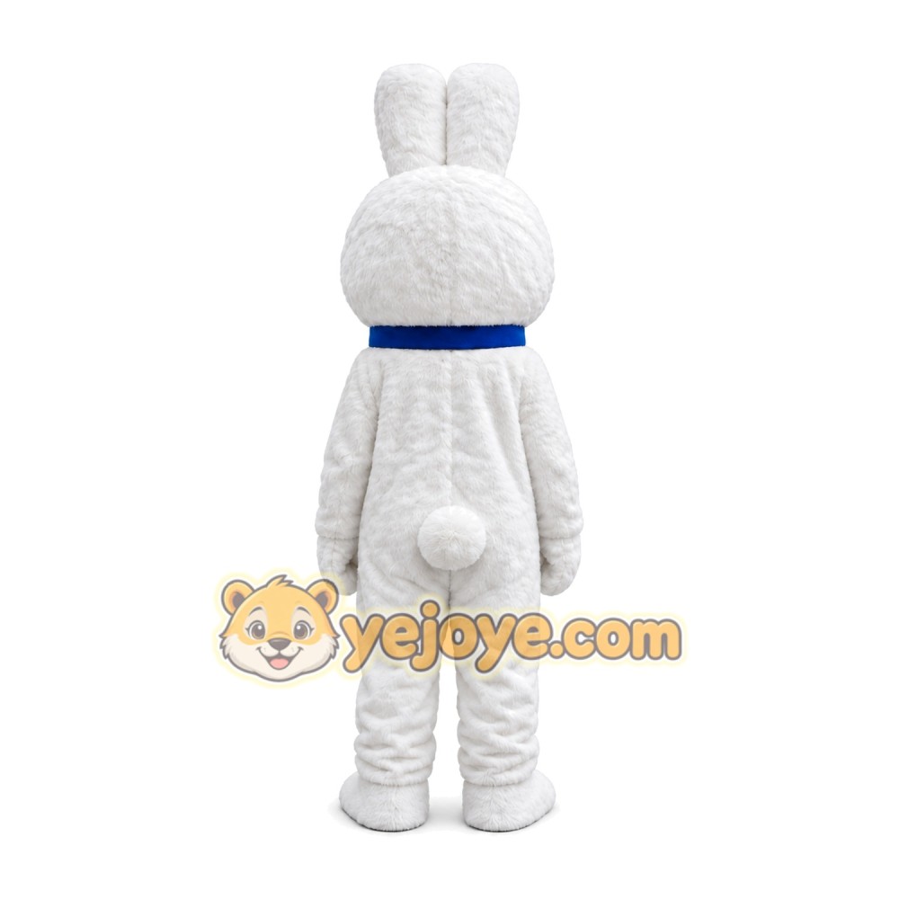 White Plush Bunny Mascot Costume