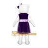 White Teddy Bear Mascot Costume with Purple Dress White Teddy Bear Mascot Costume with Purple Dress